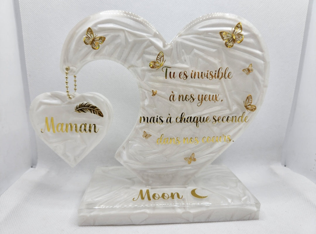 Hanging heart epoxy resin - Birthday gifts - wedding souvenir - Mother's Day