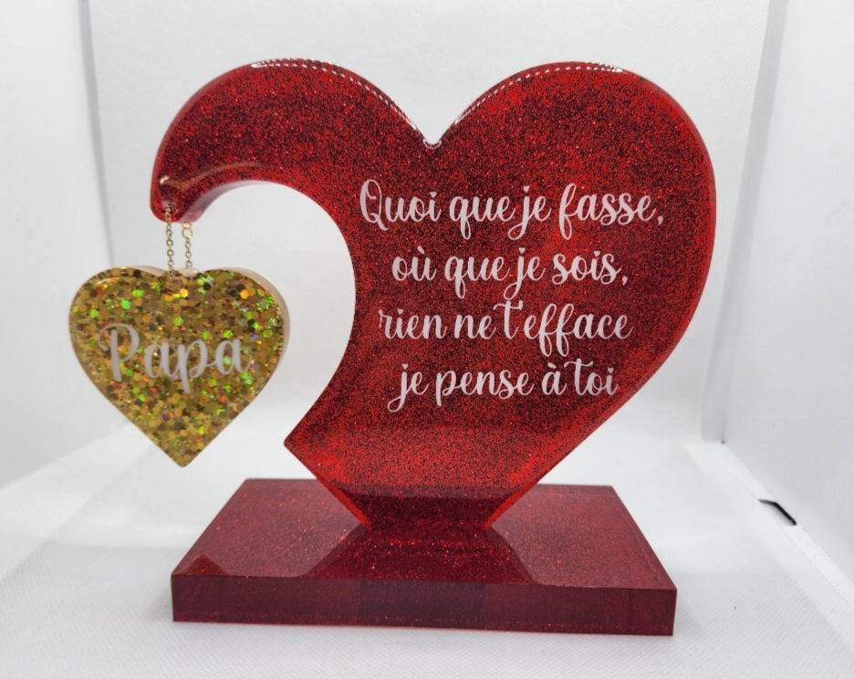 Hanging heart epoxy resin - Birthday gifts - wedding souvenir - Mother's Day